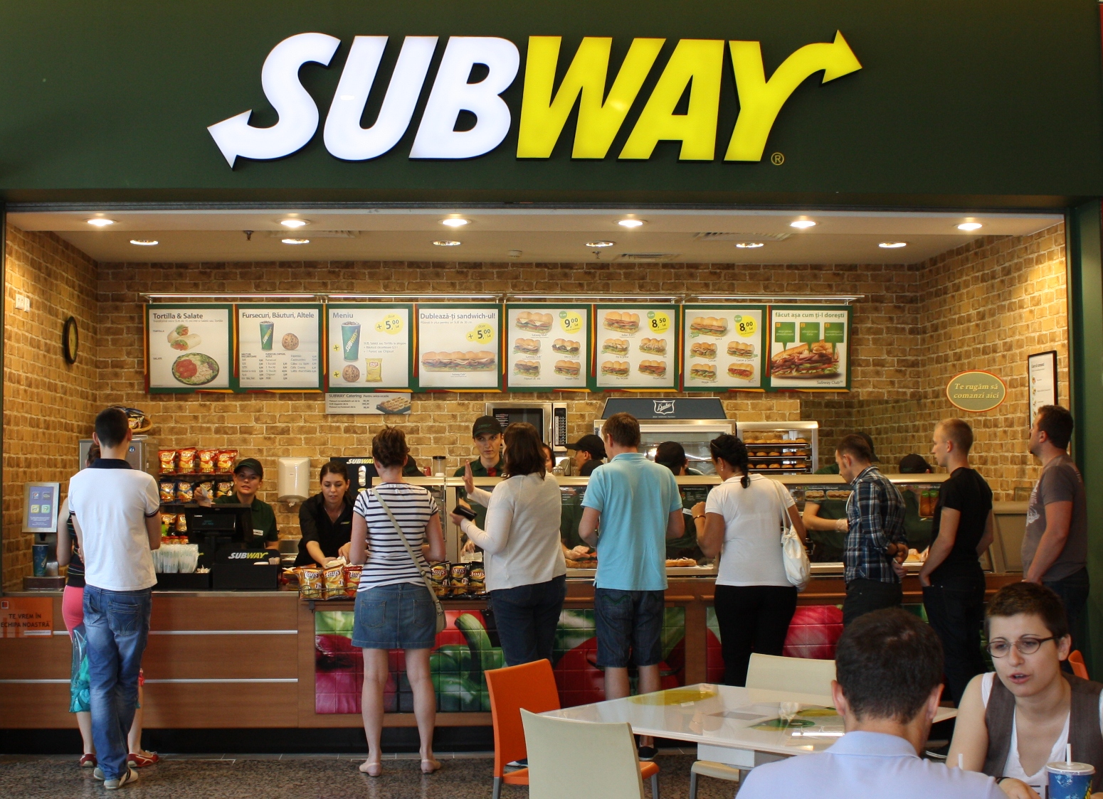 Intérieur d'un restaurant Subway