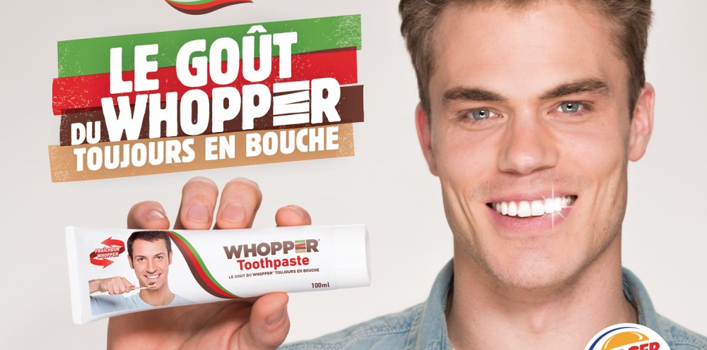 BURGER KING Lance Le Premier Dentifrice Fraîcheur WHOPPER