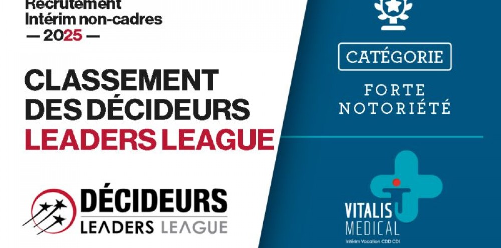 Leaders League classe Vitalis Médical dans la catégorie "Forte notoriété".
